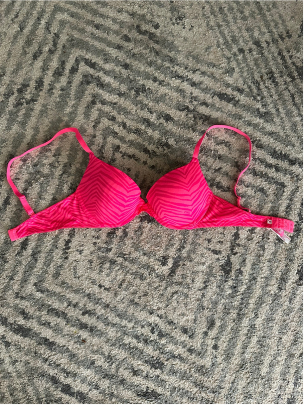 Victoria's Secret PINK Push-Up Bra 34C Pink Zebra Print